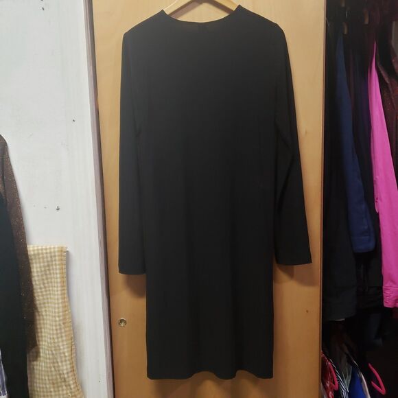 Norma Kamali black Shift Dress with crew neck- size M - Picture 2 of 4